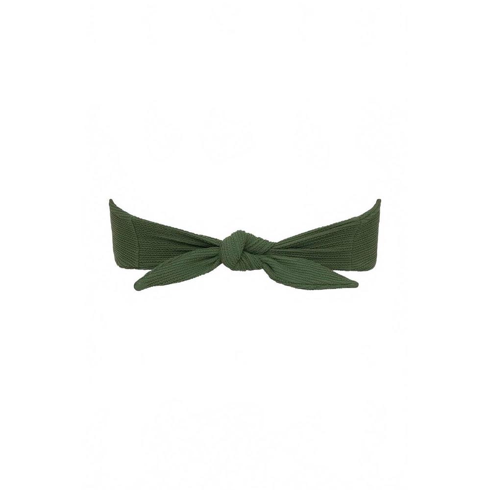 NEW MONTCE tori bandeau bikini top in olive micro scrunch - Picture 9 of 10